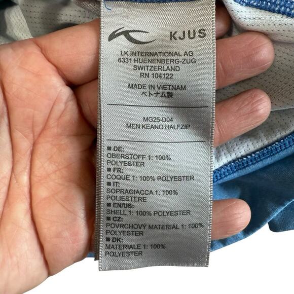 KJUS 1/4 Zip Men's Performance Pullover L/S Blue M Golf Athleisure Athletic - Picture 7 of 11